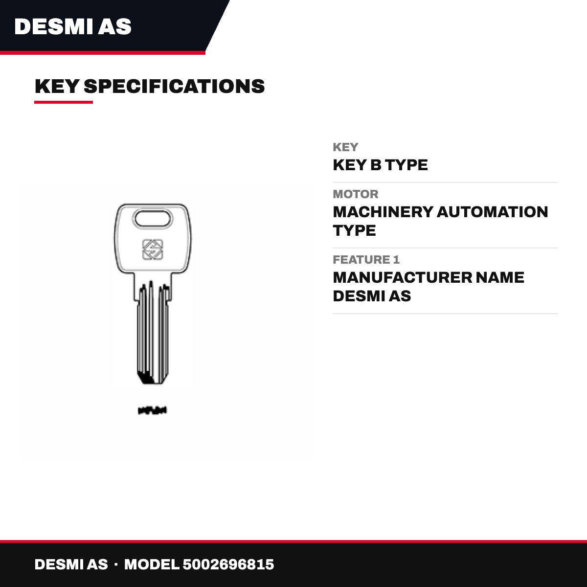 Desmi As 5002696815 – Key – Key B Type