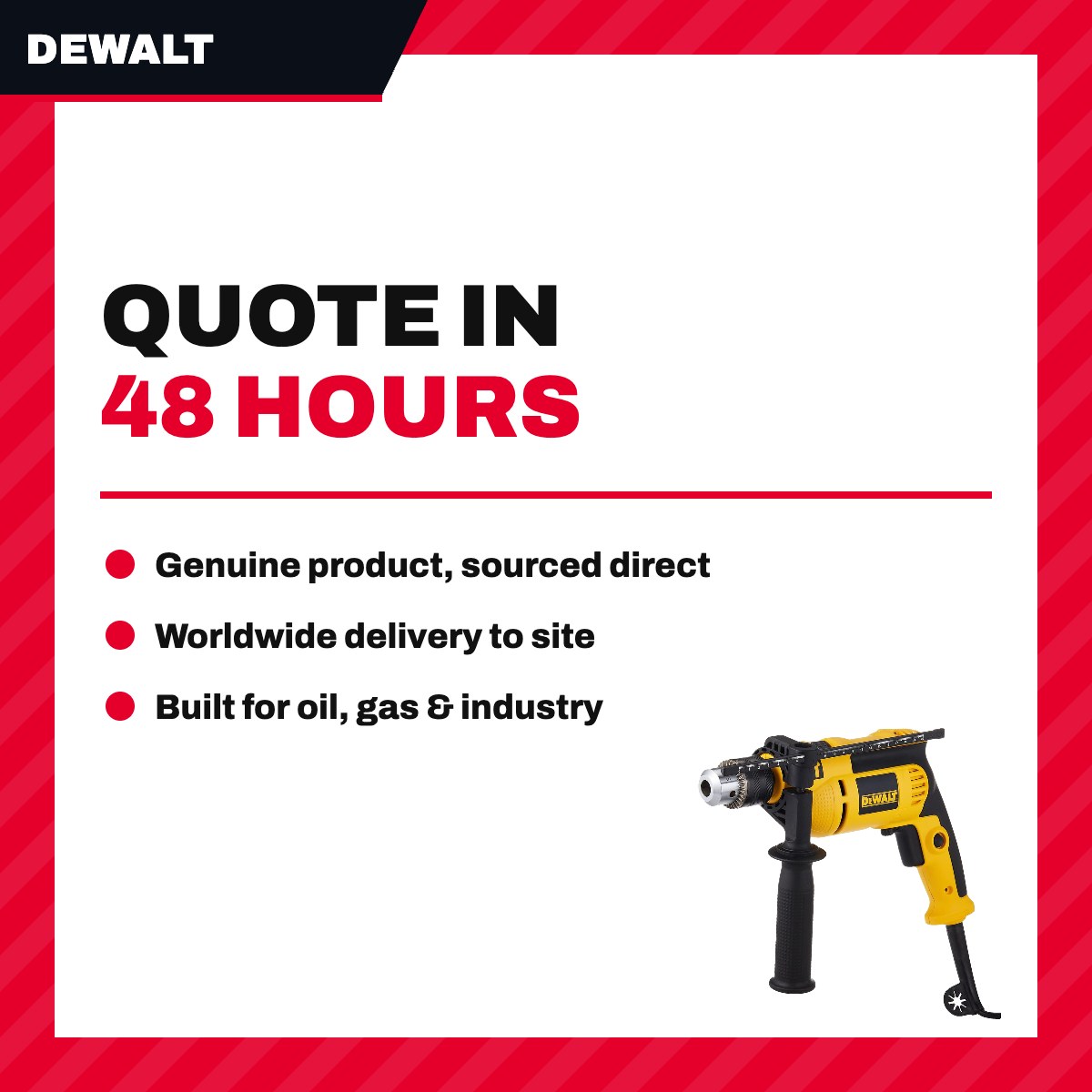 DeWalt 13 mm Percussion Drill, Variable Speed