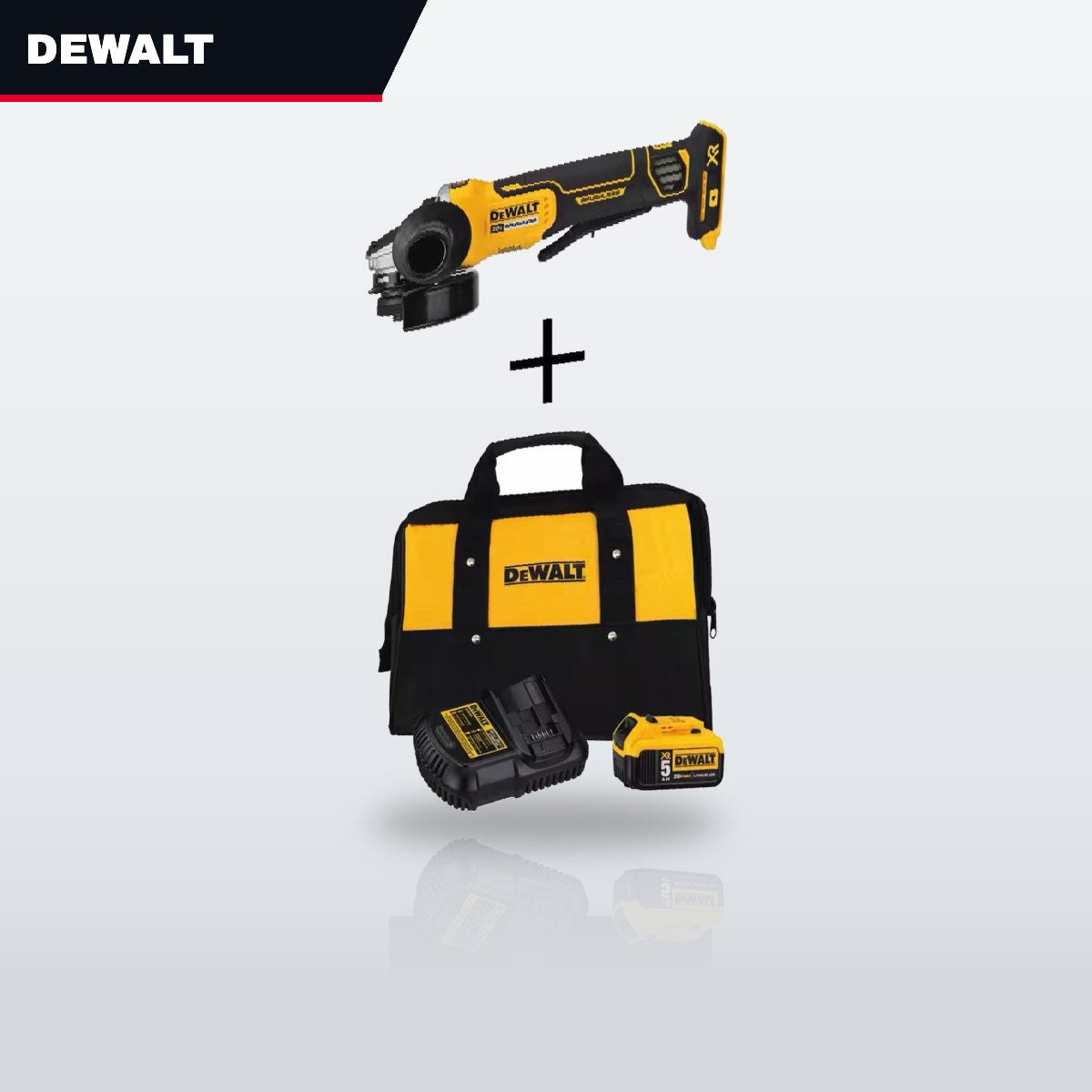 DeWalt 20V MAX XR 4-1/2" Paddle Switch Angle Grinder Kit, 3 Batteries (6.0Ah, 5.0Ah, 4.0Ah)