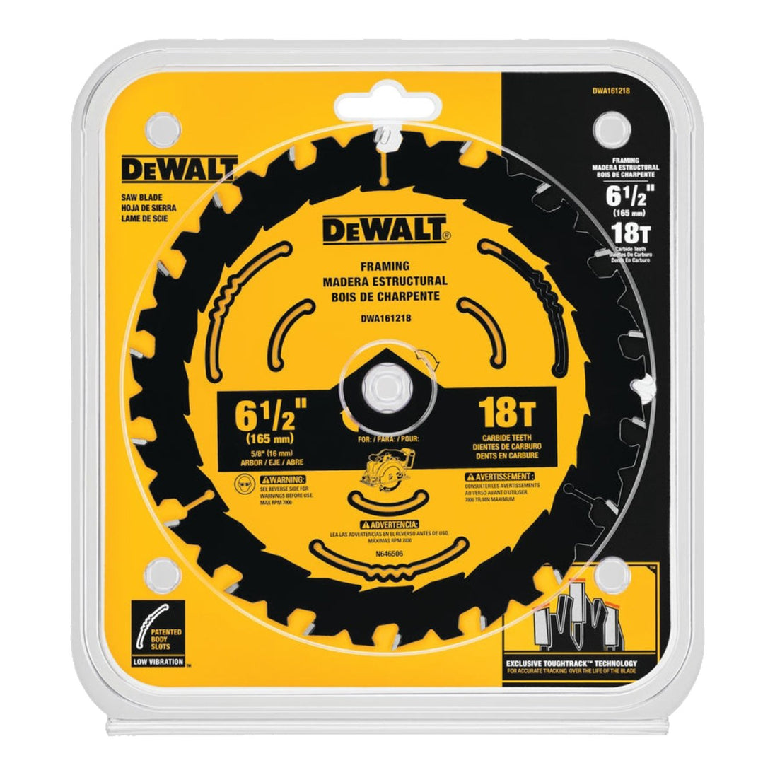 DeWalt – 6-1/2 In. D X 5/8 In. Construction Steel Circular Saw Blade 90 Teeth 1 Pk
