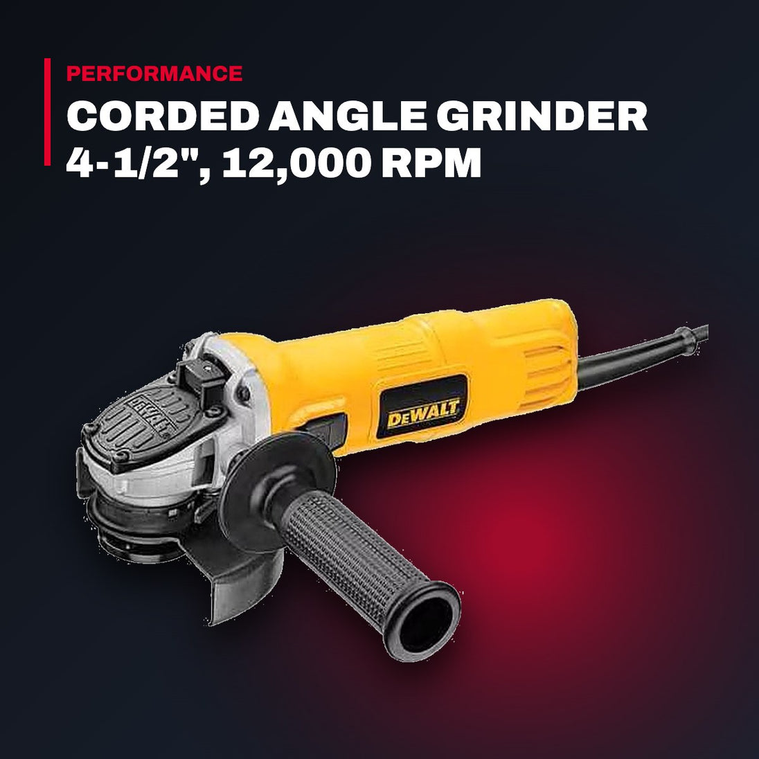 DeWalt Corded Angle Grinder 4-1/2", 12,000 RPM