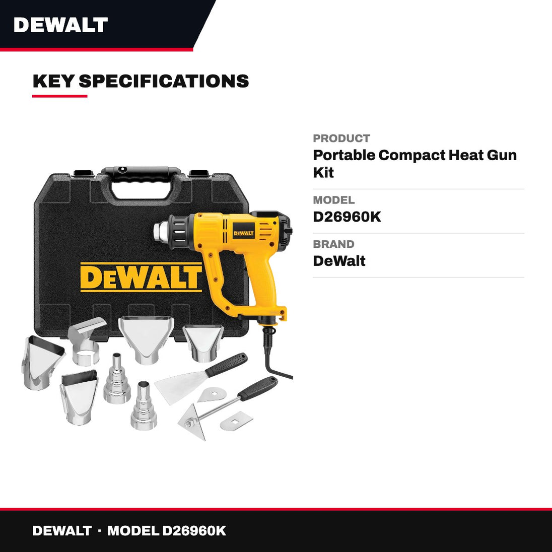 DeWalt D26960K – Portable Compact Heat Gun Kit
