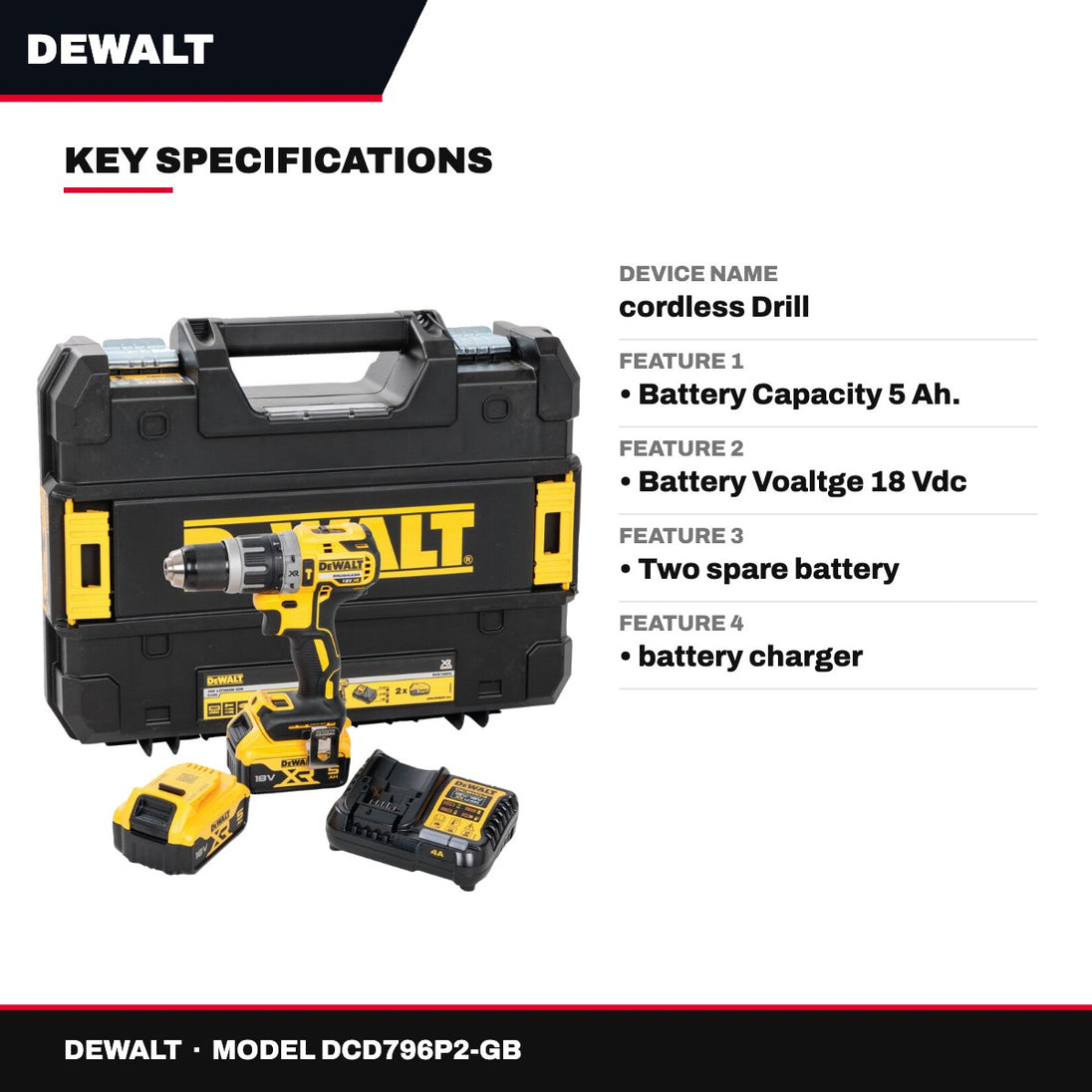 DeWalt Dcd796P2-Gb – Device Name – Cordless Drill