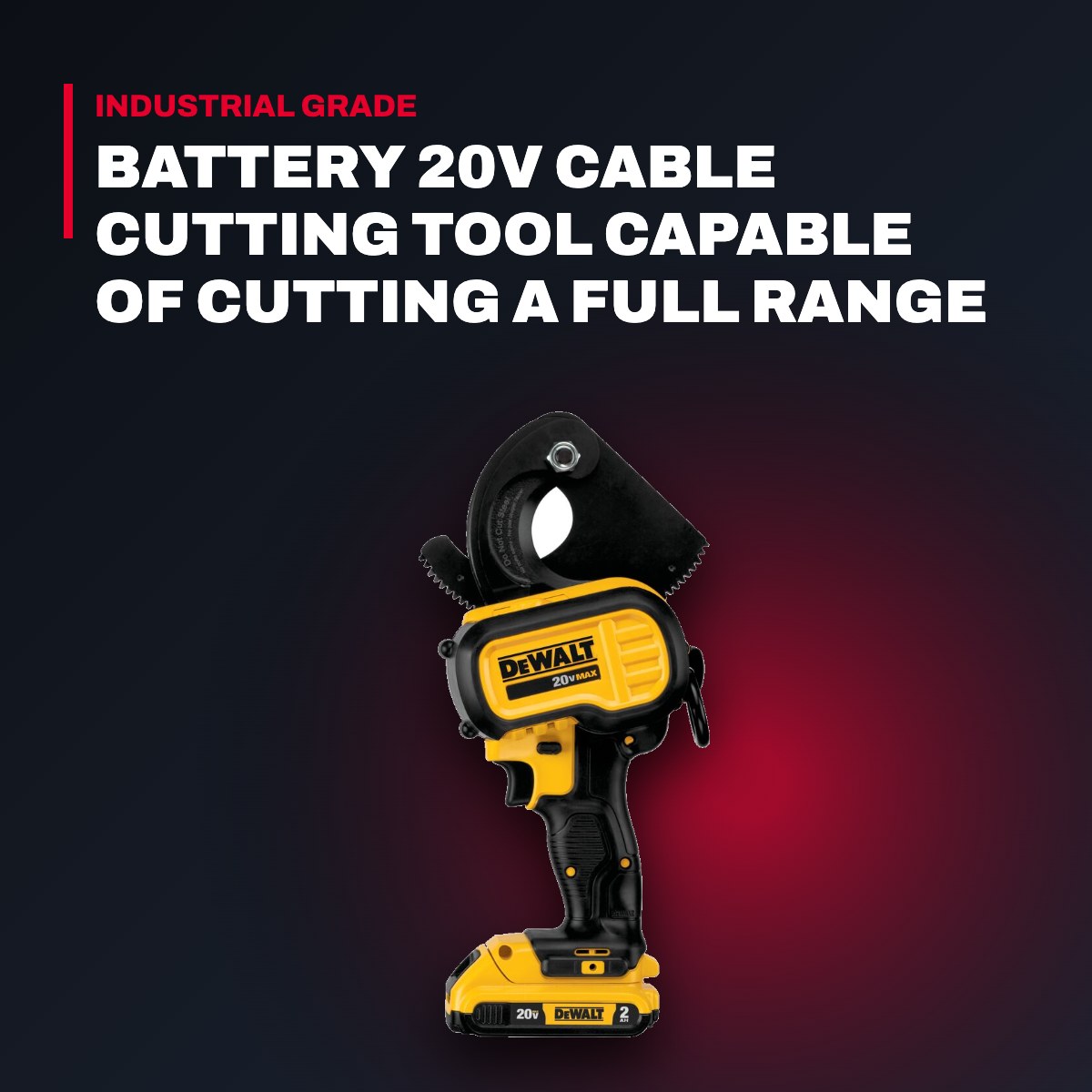 DeWalt DCE150D1 – Battery 20V Cable Cutting Tool Capable Of Cutting A Full Range Of Copper And Aluminum Cable Up