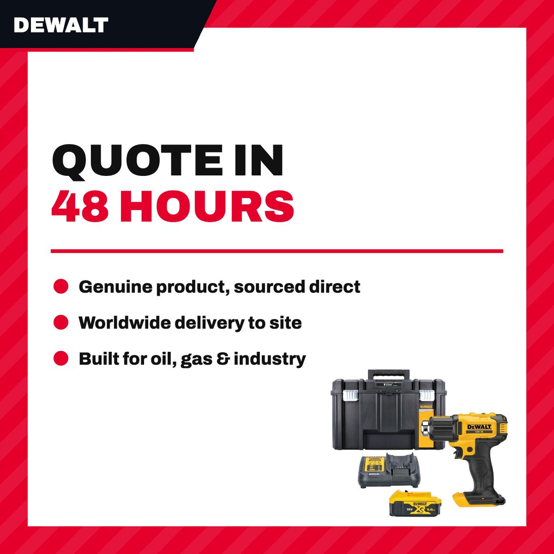 DeWalt DCE530 – 18V XR Cordless Heat Gun Kit