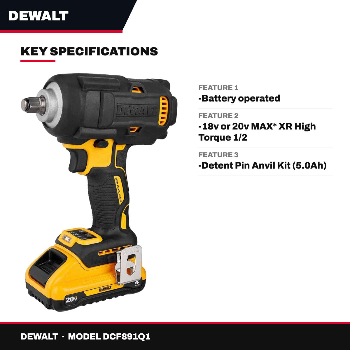DeWalt DCF891Q1 – Impact Wrench