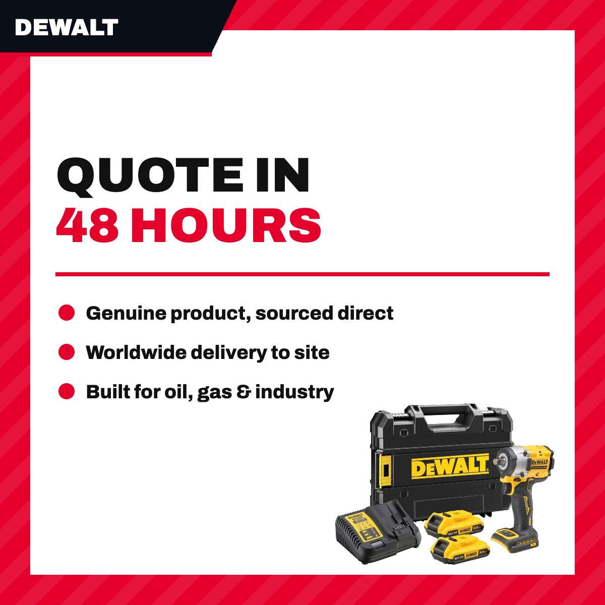 DeWalt DCF921D2T – 18V XR Brushless 1/2" Impact Wrench, 2 x 2.0Ah