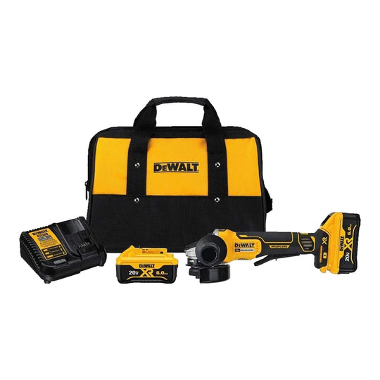 DeWalt DCG413R2 – 20V 4-1/2" Paddle Switch Angle Grinder Kit with Kickback Brake