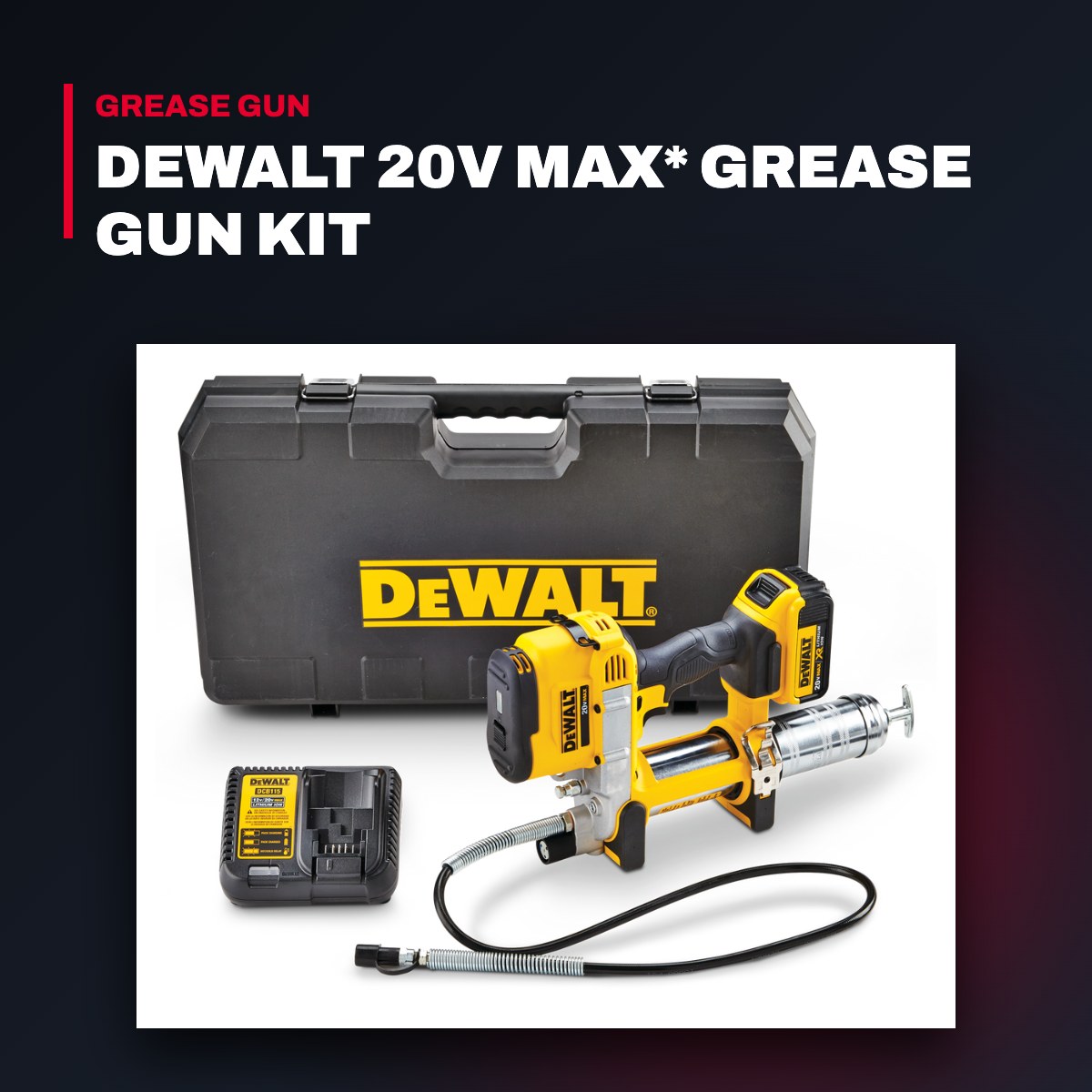DeWalt DCGG571M1 – Dewalt 20V Max* Grease Gun Kit
