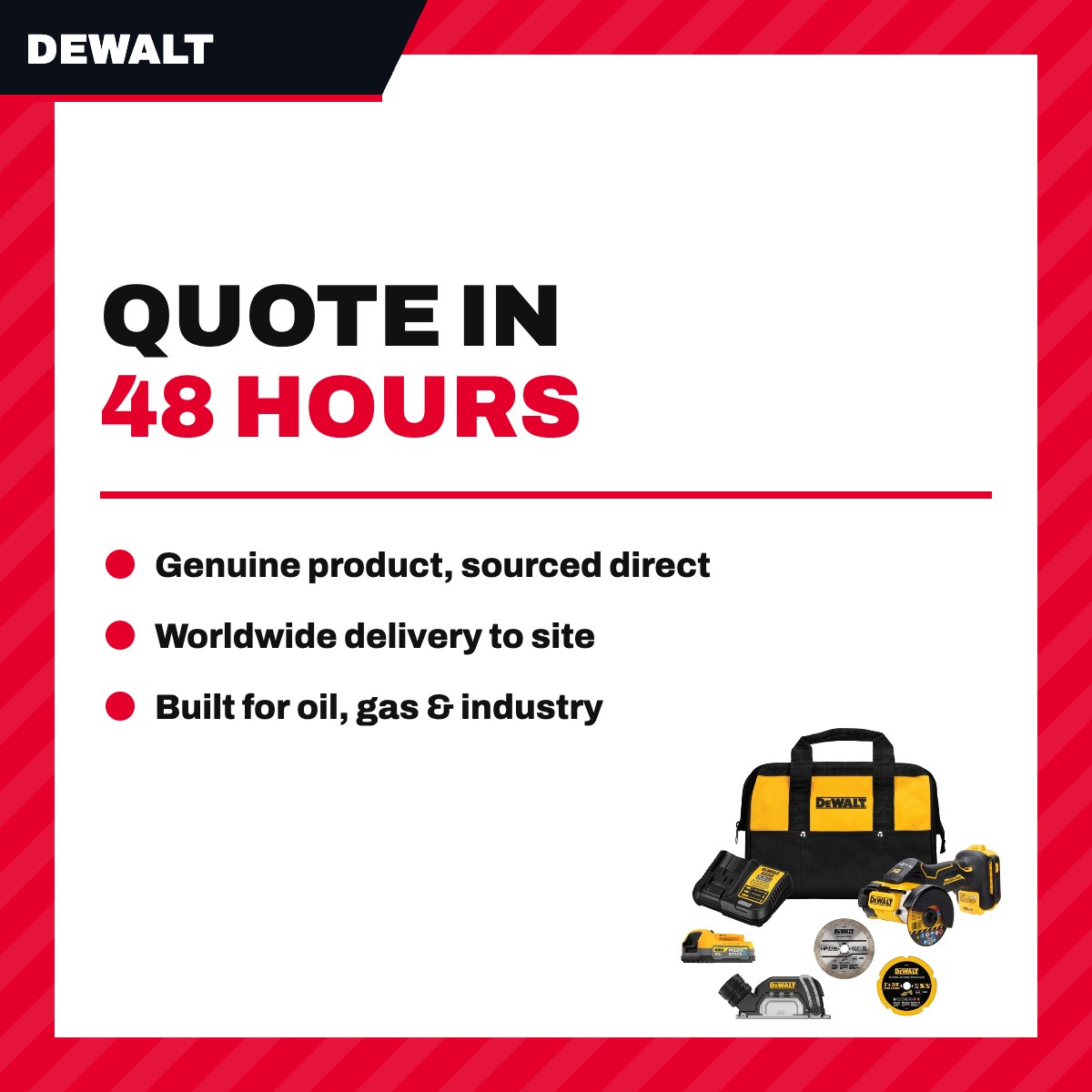 DeWalt DCS438E1 – Cordless Cut Off Kit Wi Bonus Battery – 3 In