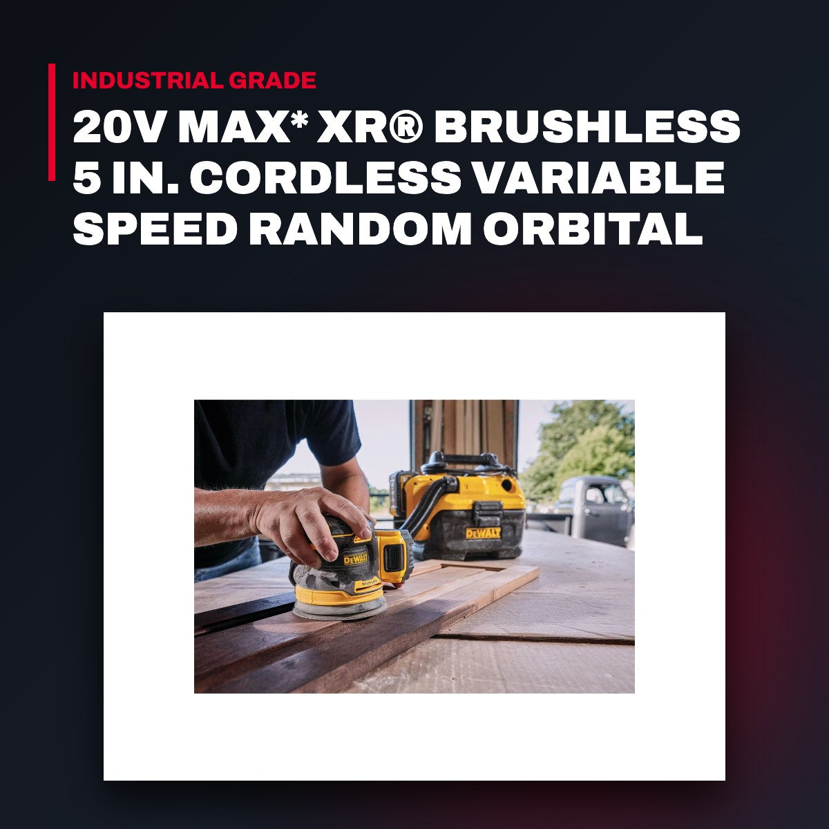 DeWalt DCW210P1 – 20V Max* Xr® Brushless 5 In. Cordless Variable Speed Random Orbital Sander Kit (5.0 Ah Battery)