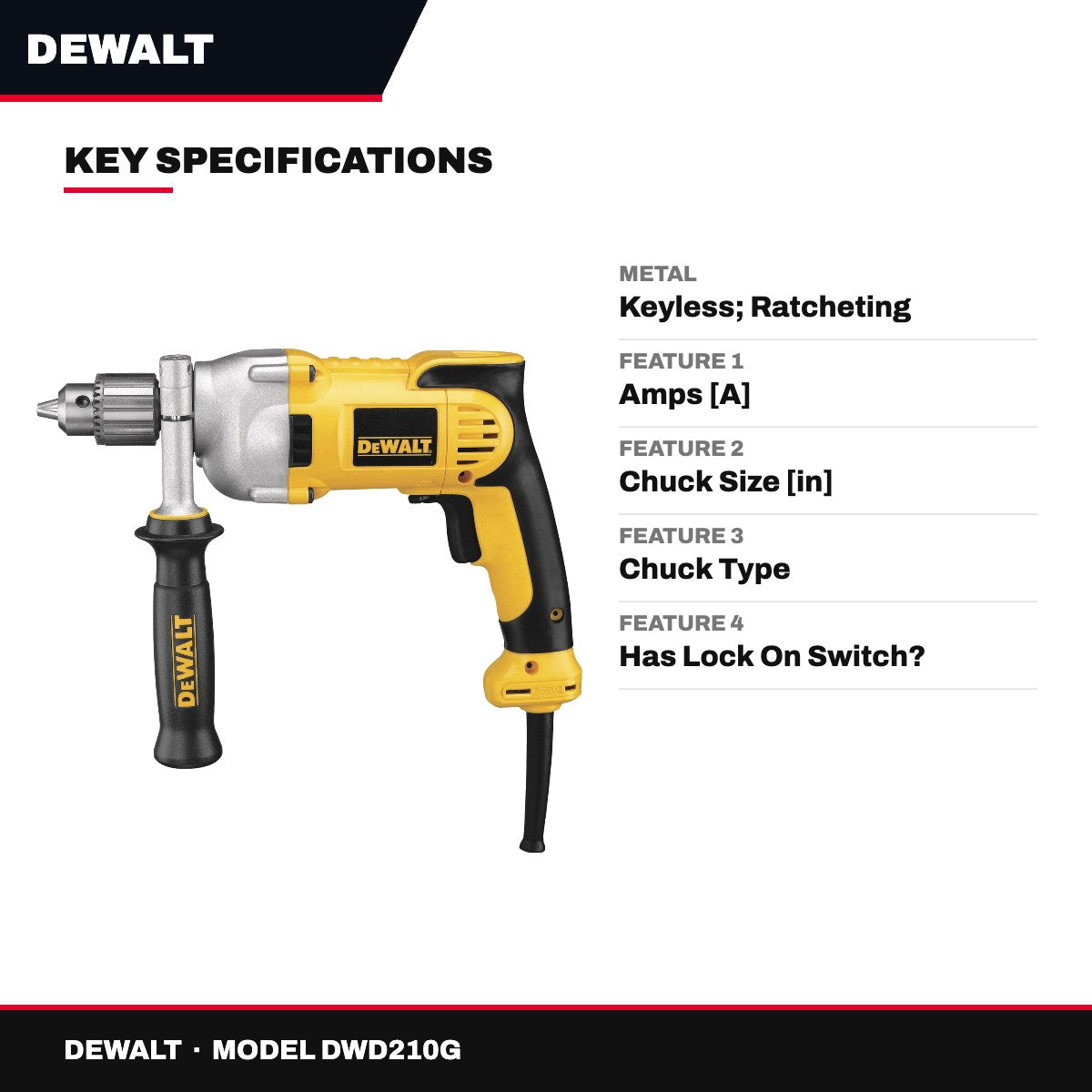 DeWalt DWD210G – Drill Machine - Corded