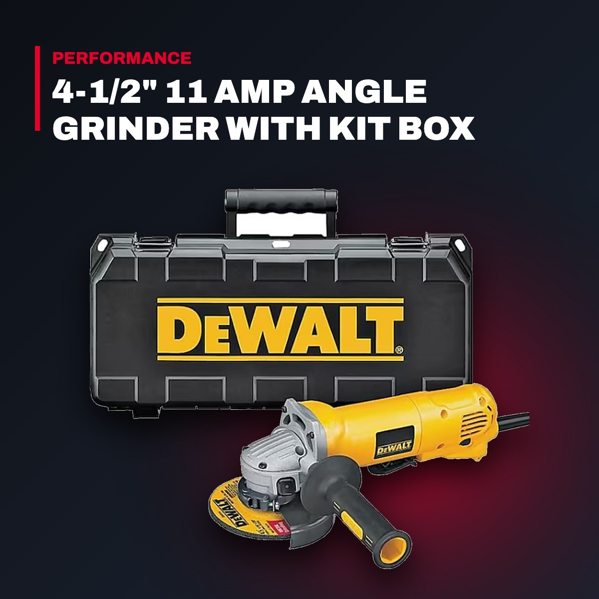 DeWalt DWE402K – 4-1/2" 11 Amp Angle Grinder with Kit Box