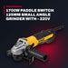 DeWalt DWE4347-QS – 1700W Paddle Switch 125Mm Small Angle Grinder With – 220V