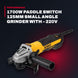 DeWalt DWE4347-QS – 1700W Paddle Switch 125Mm Small Angle Grinder With – 220V
