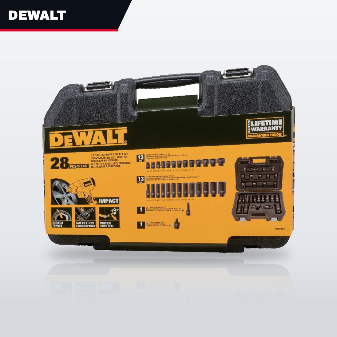 DeWalt DWMT19244 – Dewalt 1/2 In Drive Combination Impact Socket Set