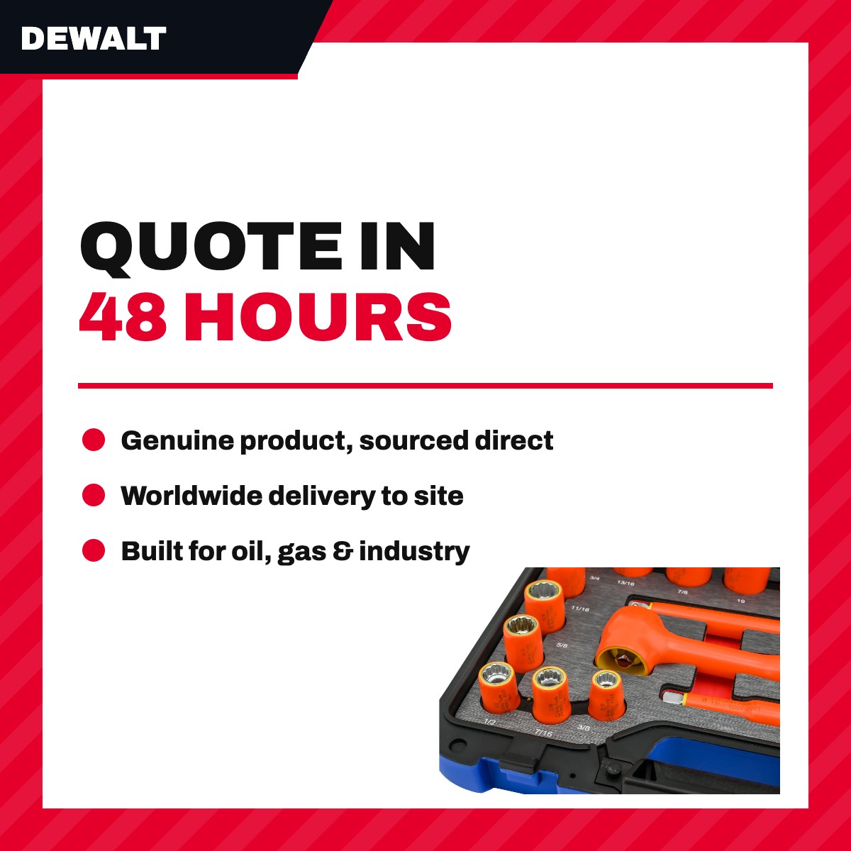 DeWalt DWMT74738 – 24 Piece 3/8 Drive 12 Point Sae And Metric – Standard Socket And Attachments Set, 1000V Insulated