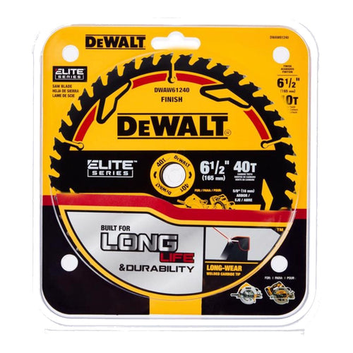 DeWalt – Elite Series 6-1/2 In. D X 5/8 In. Carbide Circular Saw Blade 40 Teeth 1 Pk