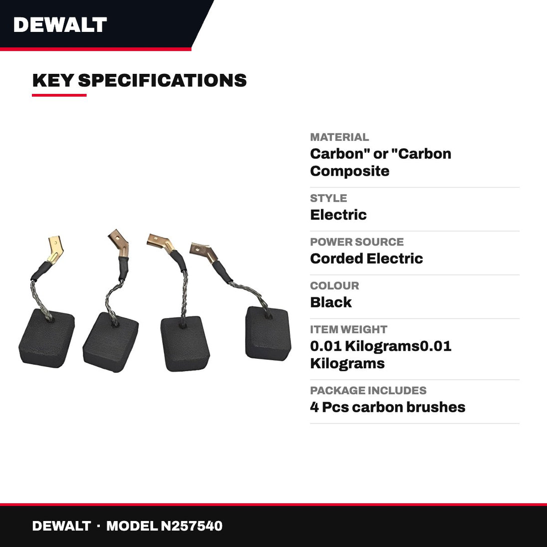 DeWalt N257540 – Carbon Brushes for DWE402 Angle Grinder