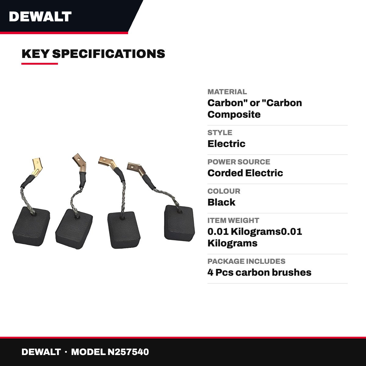 DeWalt N257540 – Carbon Brushes for DWE402 Angle Grinder