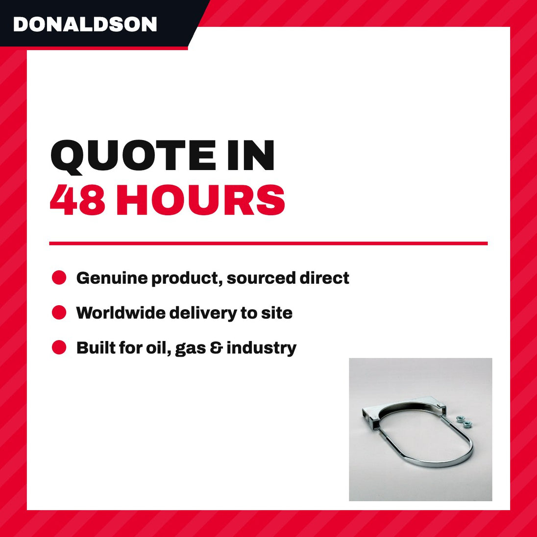 Donaldson Nederland B.V. Be P20-0756 – Clamp – U-Bolt Type, Size 50.8 Mm (2 In)