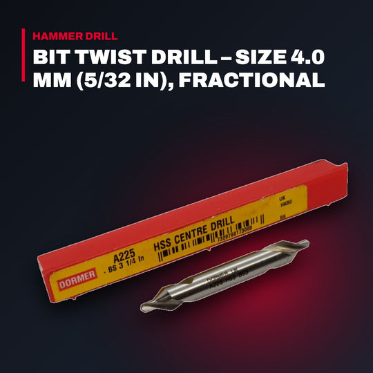 Dormer Tools 225 – Bit Twist Drill – Size 4.0 Mm (5/32 In), Fractional