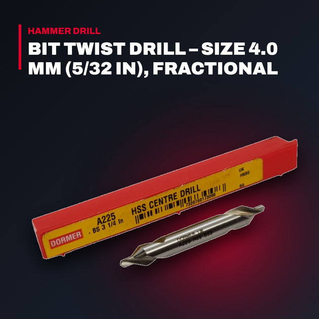 Dormer Tools 225 – Bit Twist Drill – Size 4.0 Mm (5/32 In), Fractional
