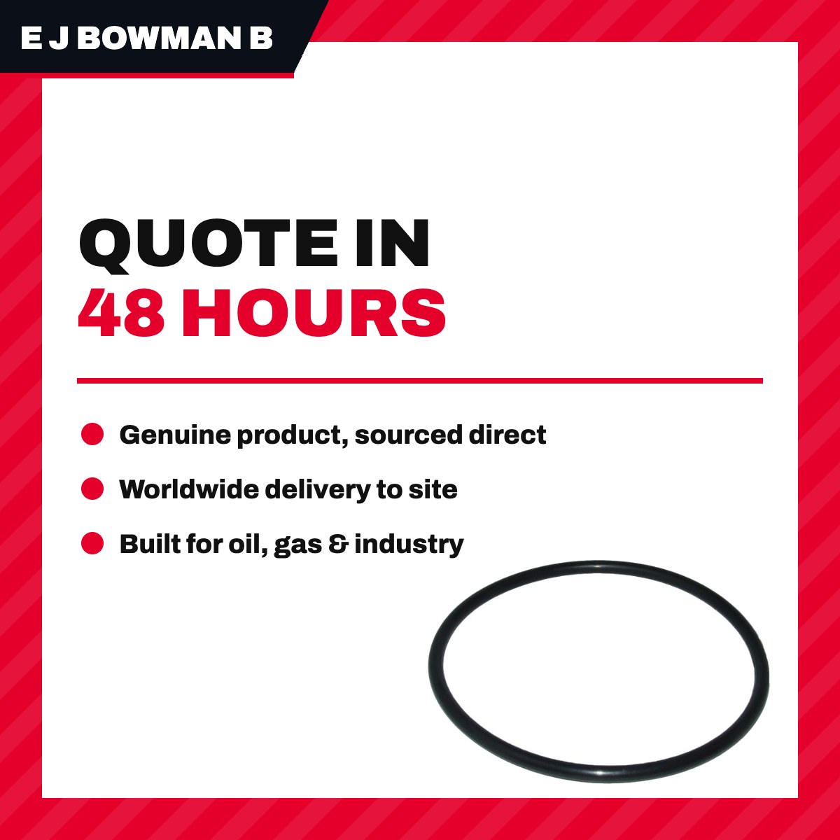 E J Bowman Birmingham Gb OS63NT – O-Ring – Nitrile, Use In Hydraulic Steering