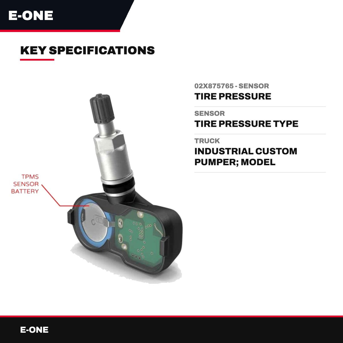 E-One – 02X875765 - Sensor – Tire Pressure