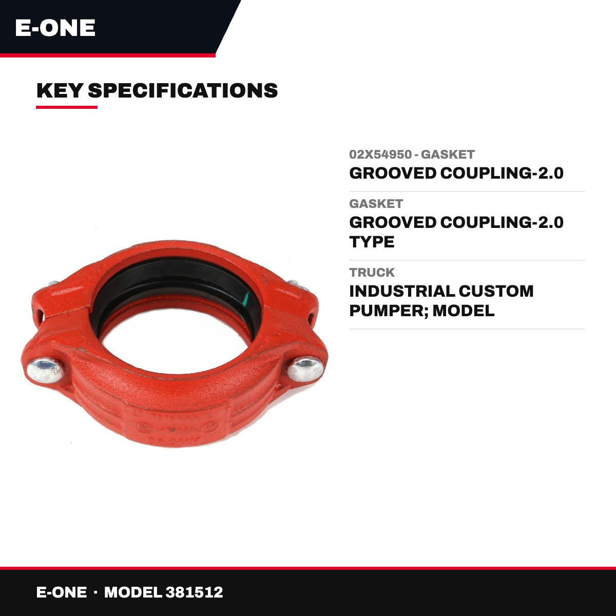E-One 381512 – 02X54950 - Gasket – Grooved Coupling-2.0