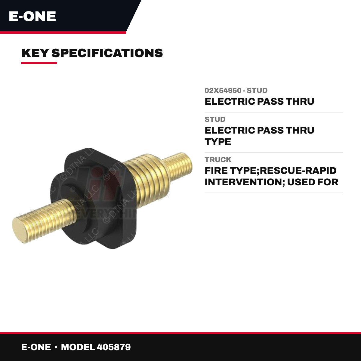 E-One 405879 – 02X54950 - Stud – Electric Pass Thru