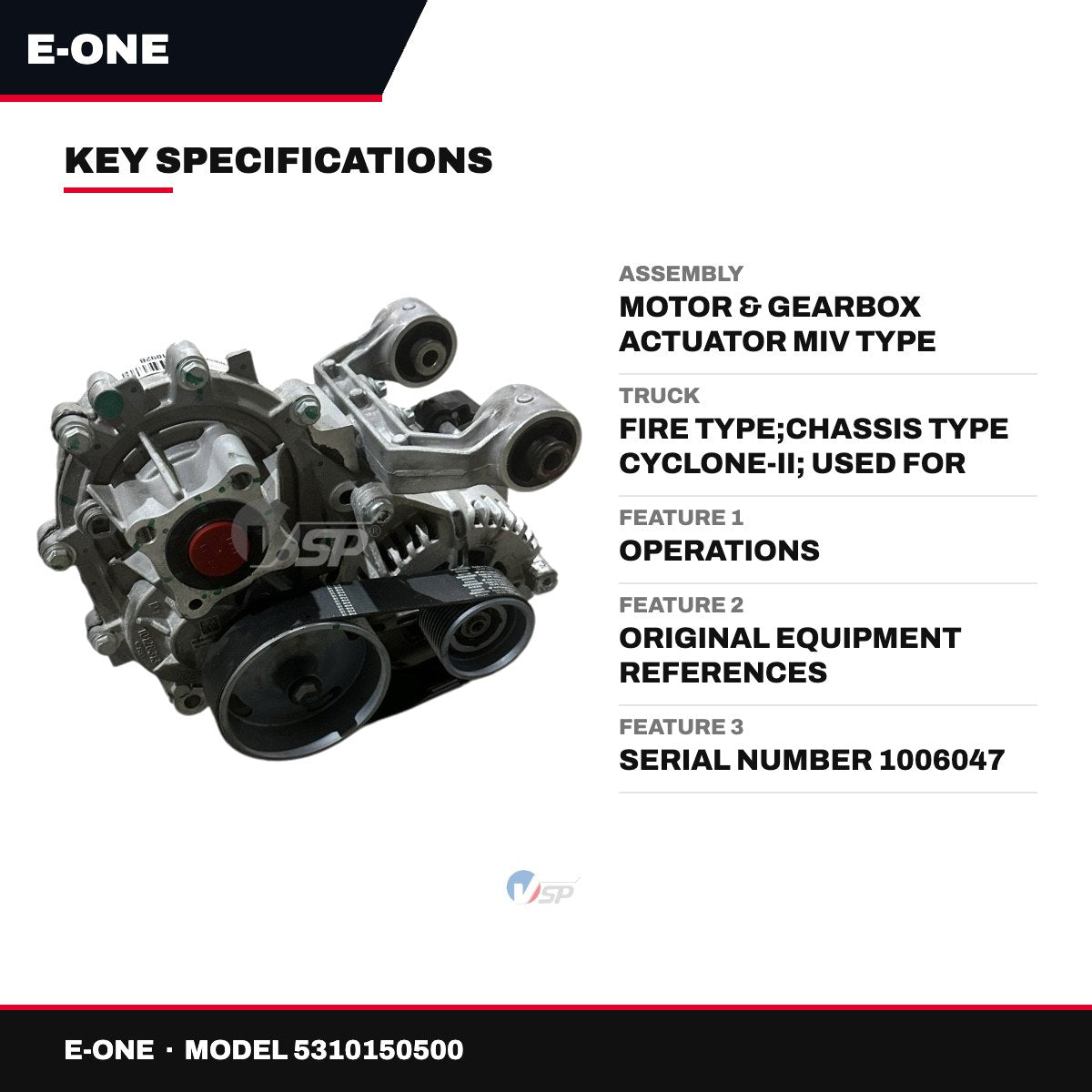 E-One 5310150500 – 02X875745 - Assembly Motor & Gearbox Act