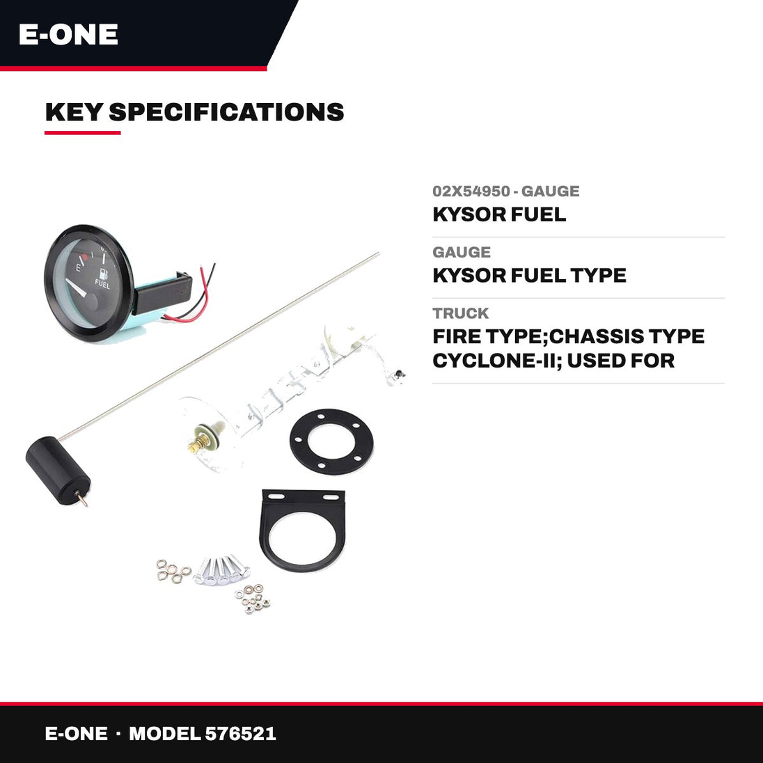 E-One 576521 – 02X54950 - Gauge – Kysor Fuel