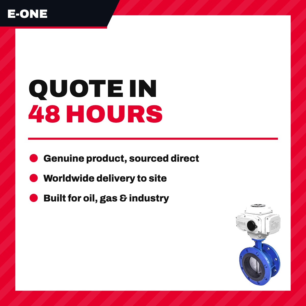 E-One 670737 – Valve Butterfly – Size 6 In, Electric Operated