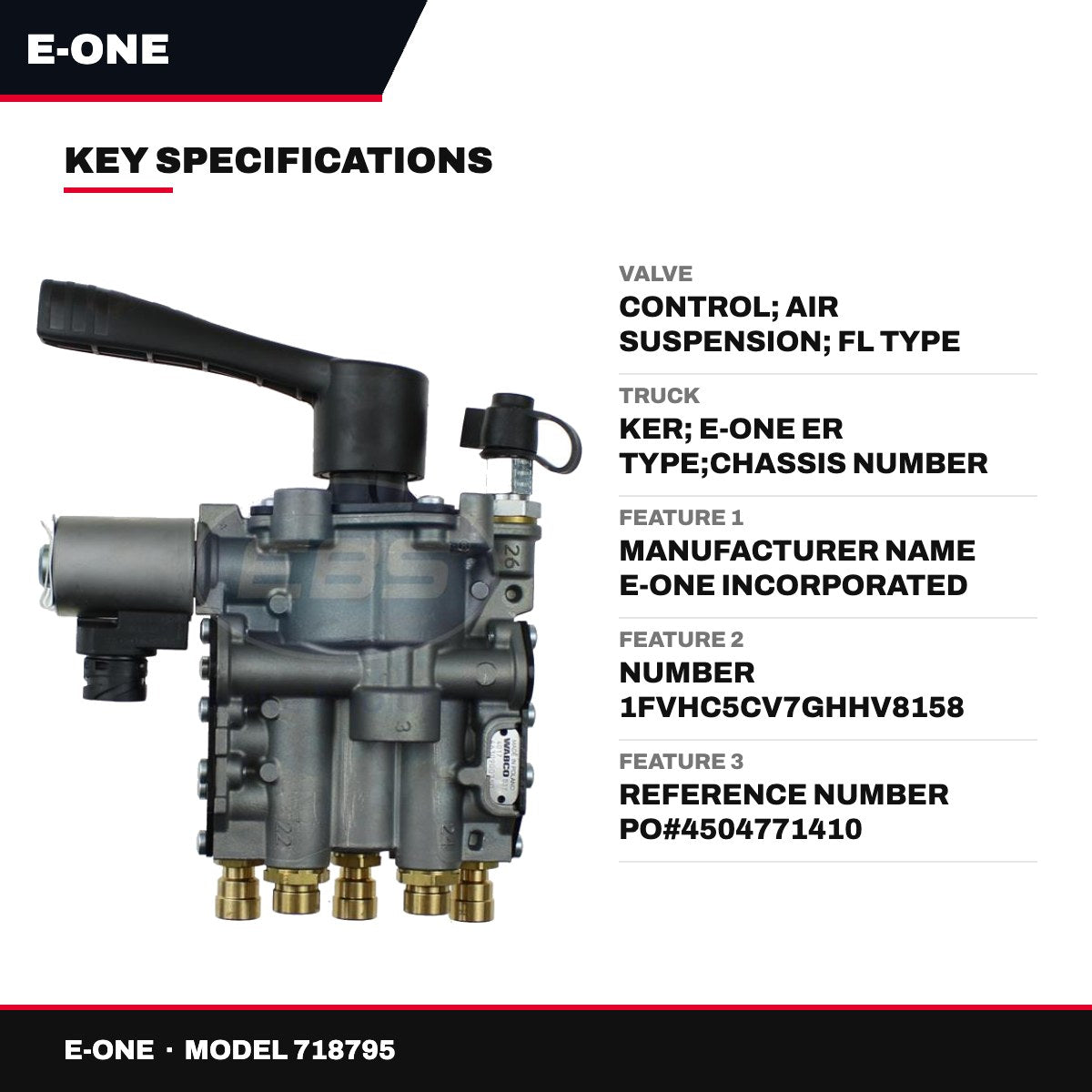 E-One 718795 – Valve – Control, Air Suspension