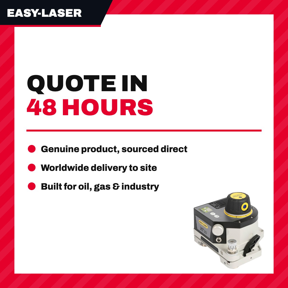 Easy-Laser XT20 – Laser Transmitter For Flatness Measurements - Up To 20M Measuring Distance – Sweep Flatness Of +/-0.02Mm/M, An