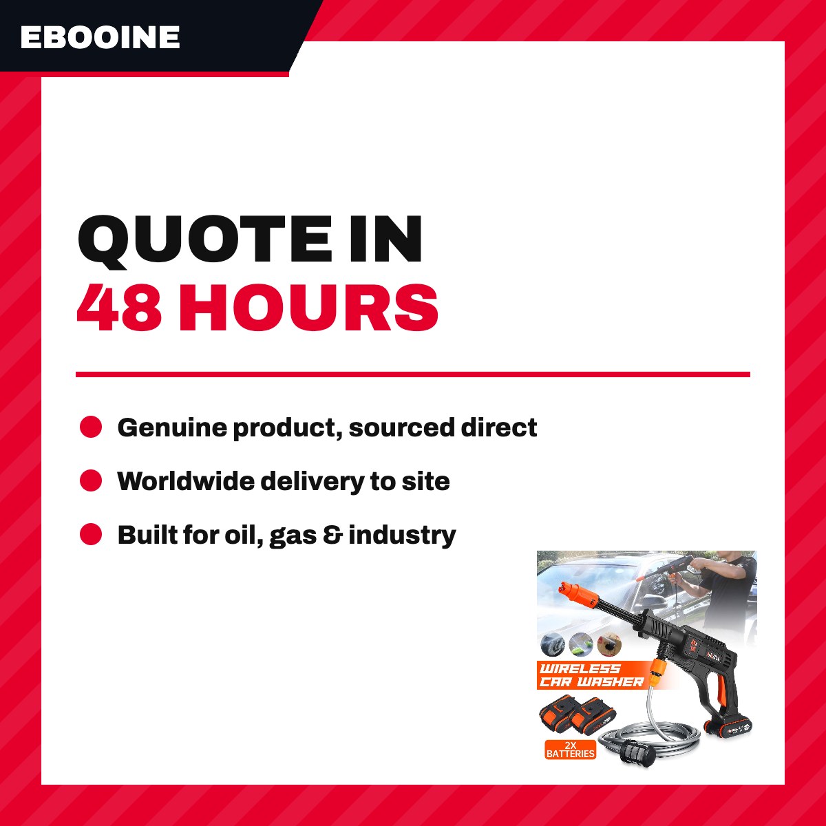 Ebooine HH902 – Pressure Washer – Equipped With Li-Ion