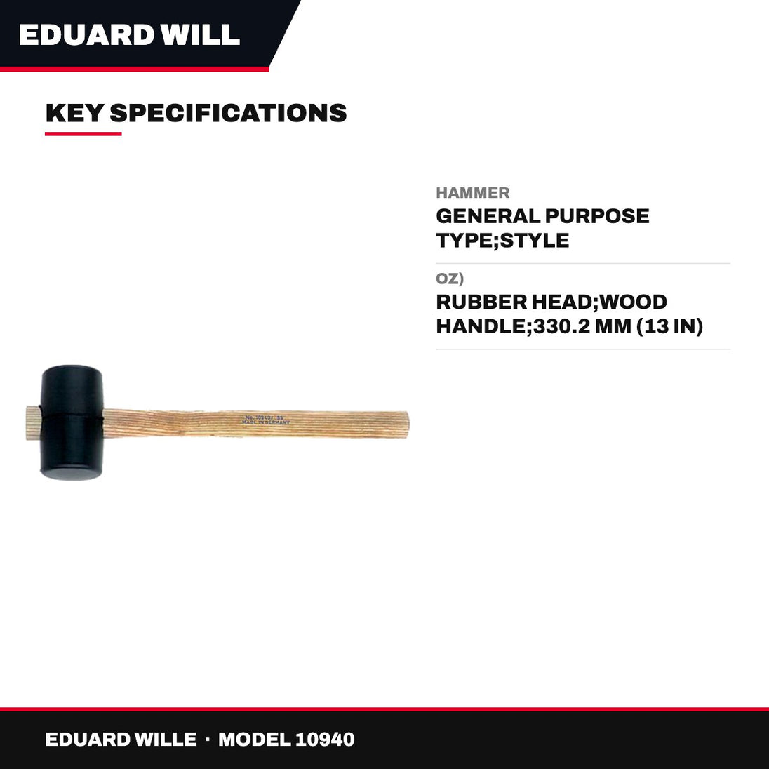 Eduard Wille 10940 – Hammer – General Purpose Type, Style Mallet
