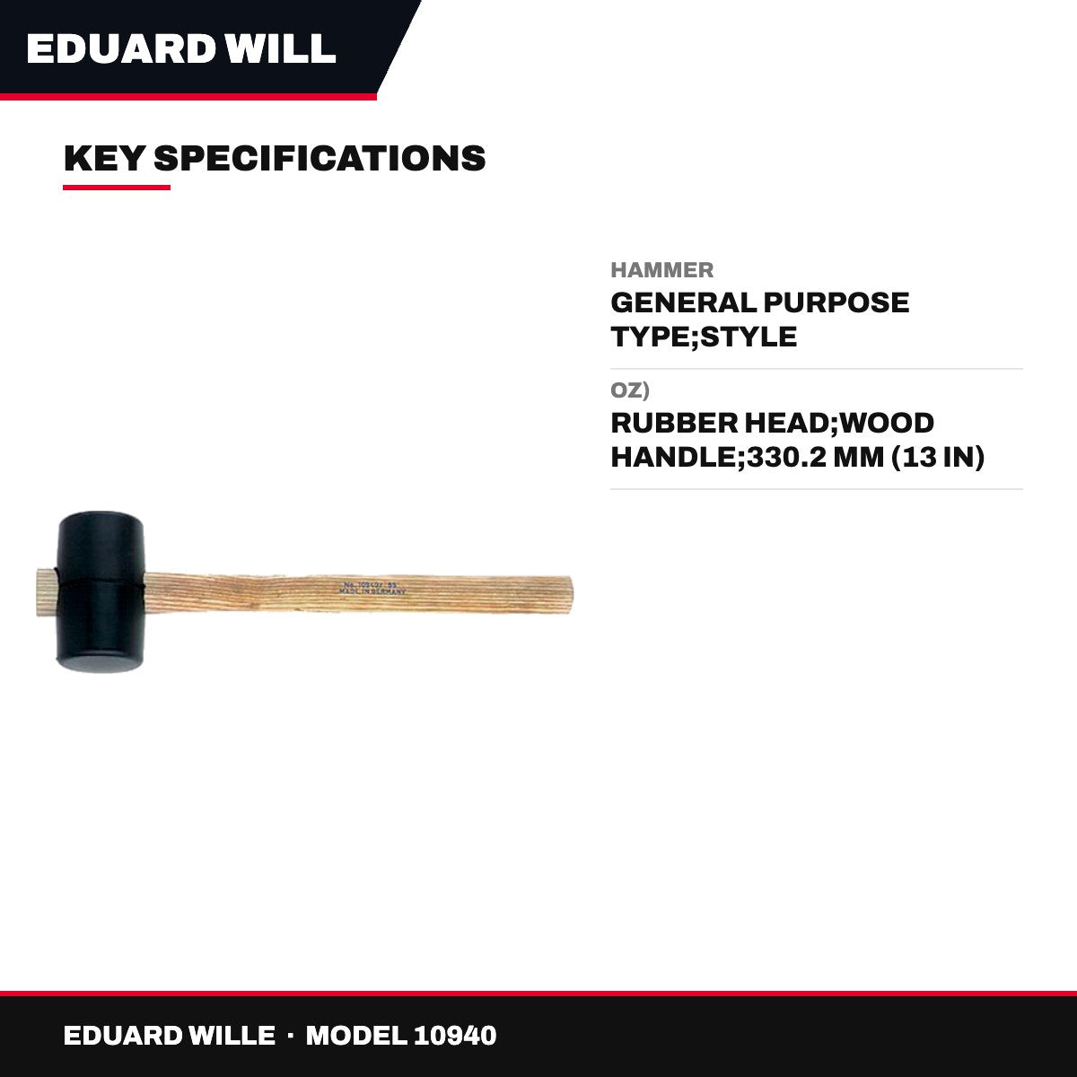 Eduard Wille 10940 – Hammer – General Purpose Type, Style Mallet