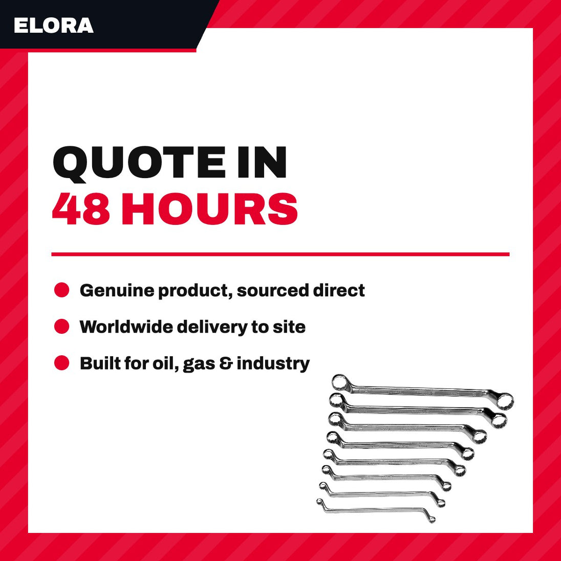 Elora 205W – Wrench Box & Open End – 10-15 Deg Offset Type, 7/8 In Whitworth