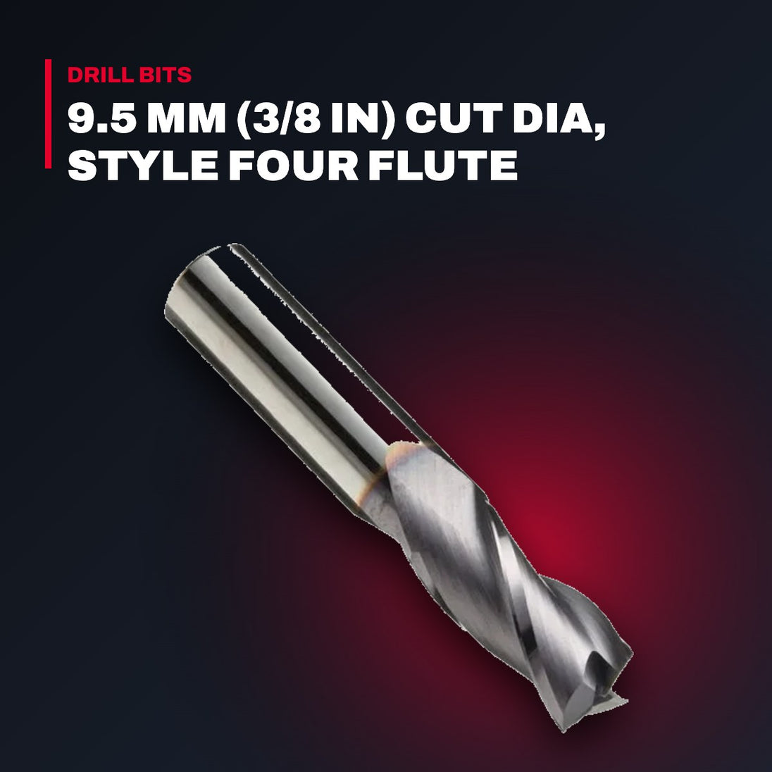 End Mill – 9.5 Mm (3/8 In) Cut Dia, Style Four Flute