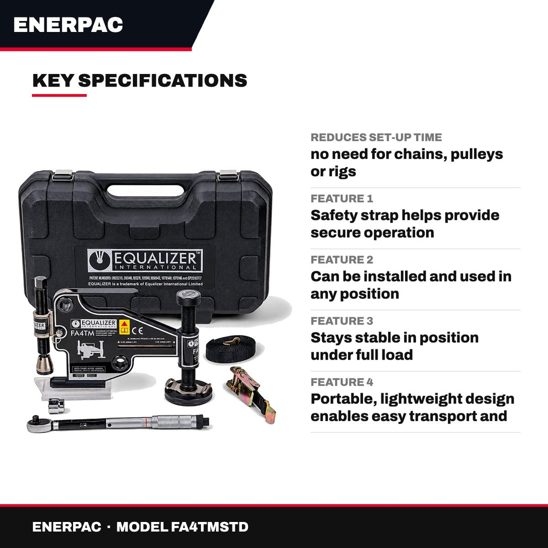 Enerpac FA4TMSTD – 4.5 Ton Mechanical Flange Alignment Tool Set