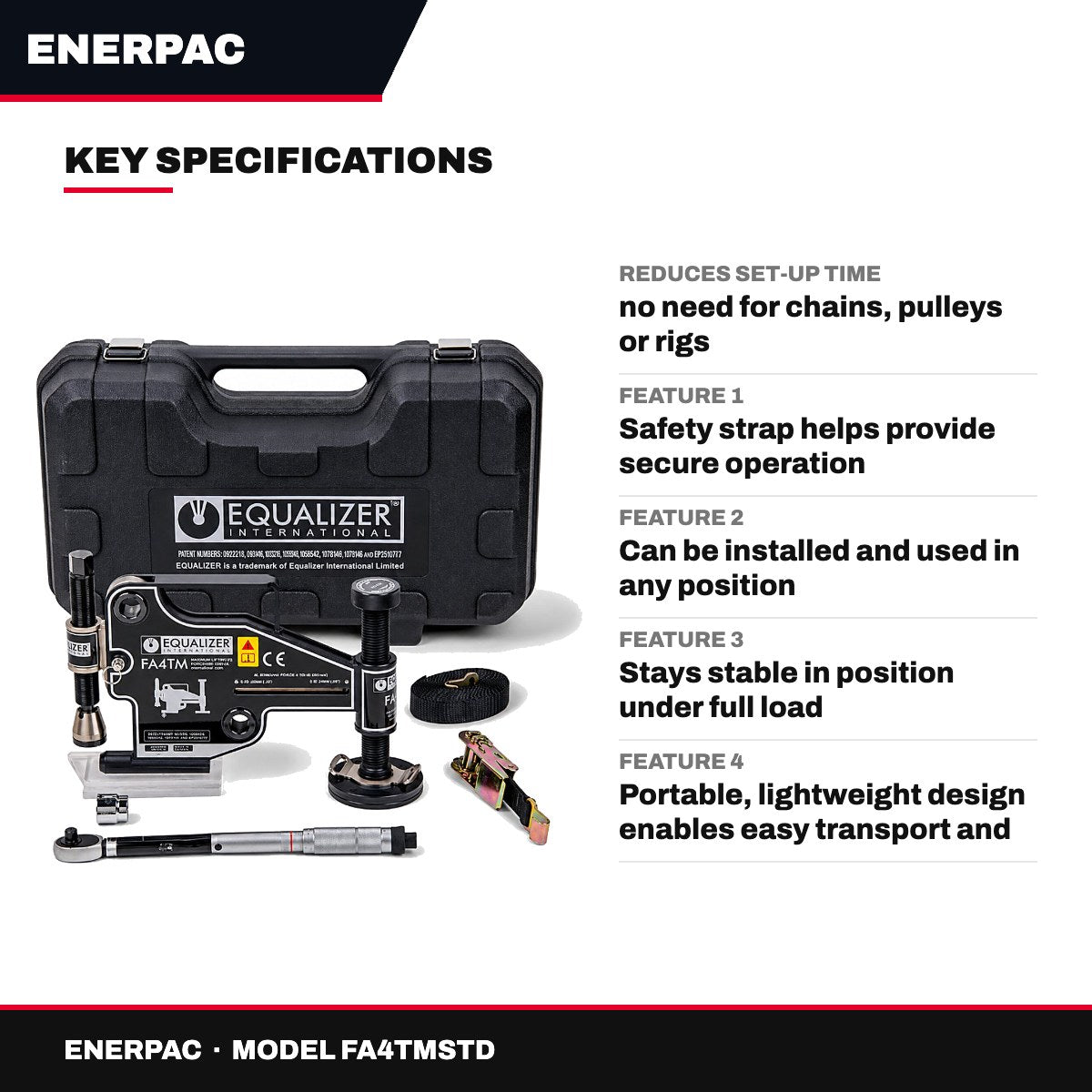Enerpac FA4TMSTD – 4.5 Ton Mechanical Flange Alignment Tool Set