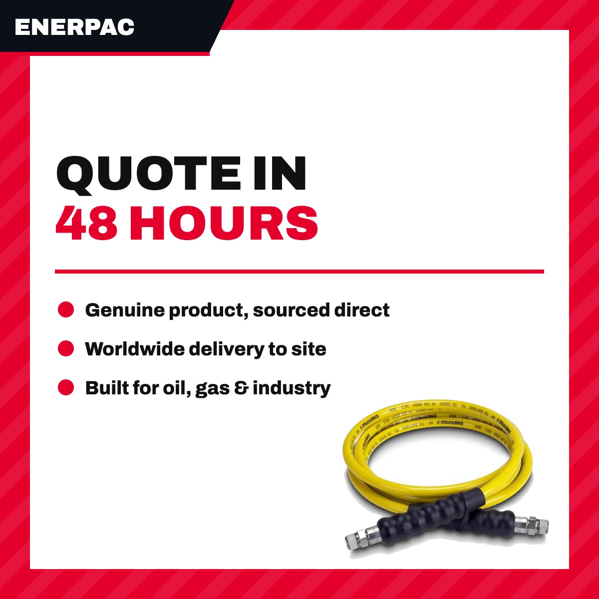 Enerpac HC-914 – Hose – Size 1.83 M (6 Ft) Lg, For Hydraulic