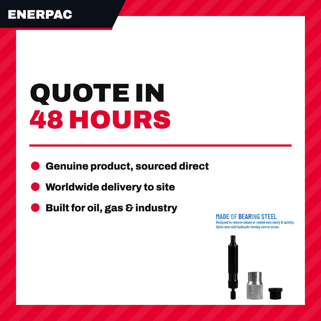 Enerpac NC3241 – Hydraulic Nut Cutter / Splitter To Remove Corroded And Frozen Nuts