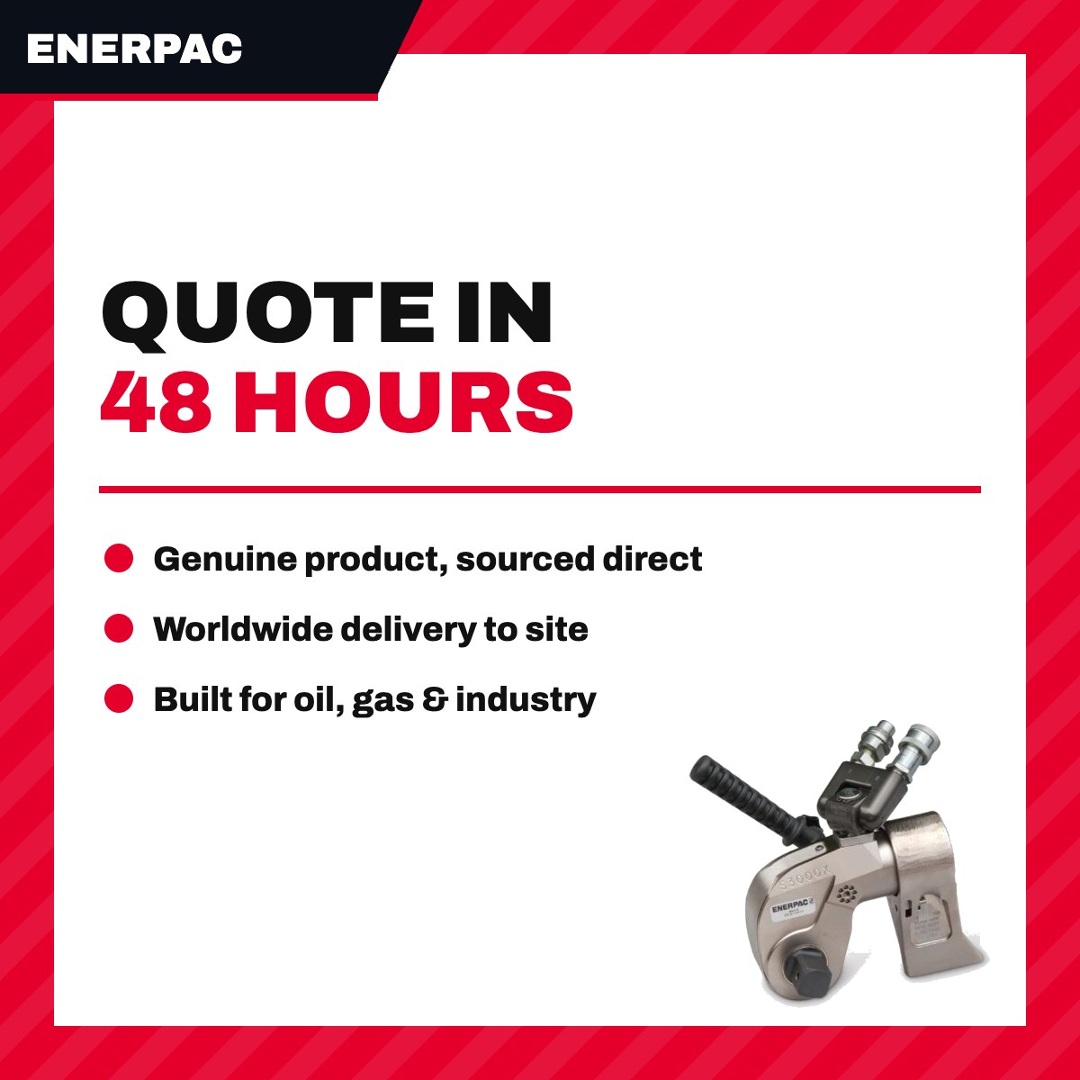 Enerpac S3000X – Wrench Torque – 816 - 5300 Ft.Lb Torque, 3/4In Square Drive