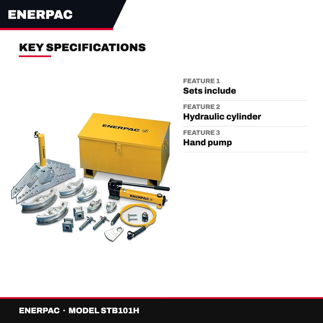 Enerpac STB101H – Pipe Bender Set with Cylinder & Hand Pump, up to 2"