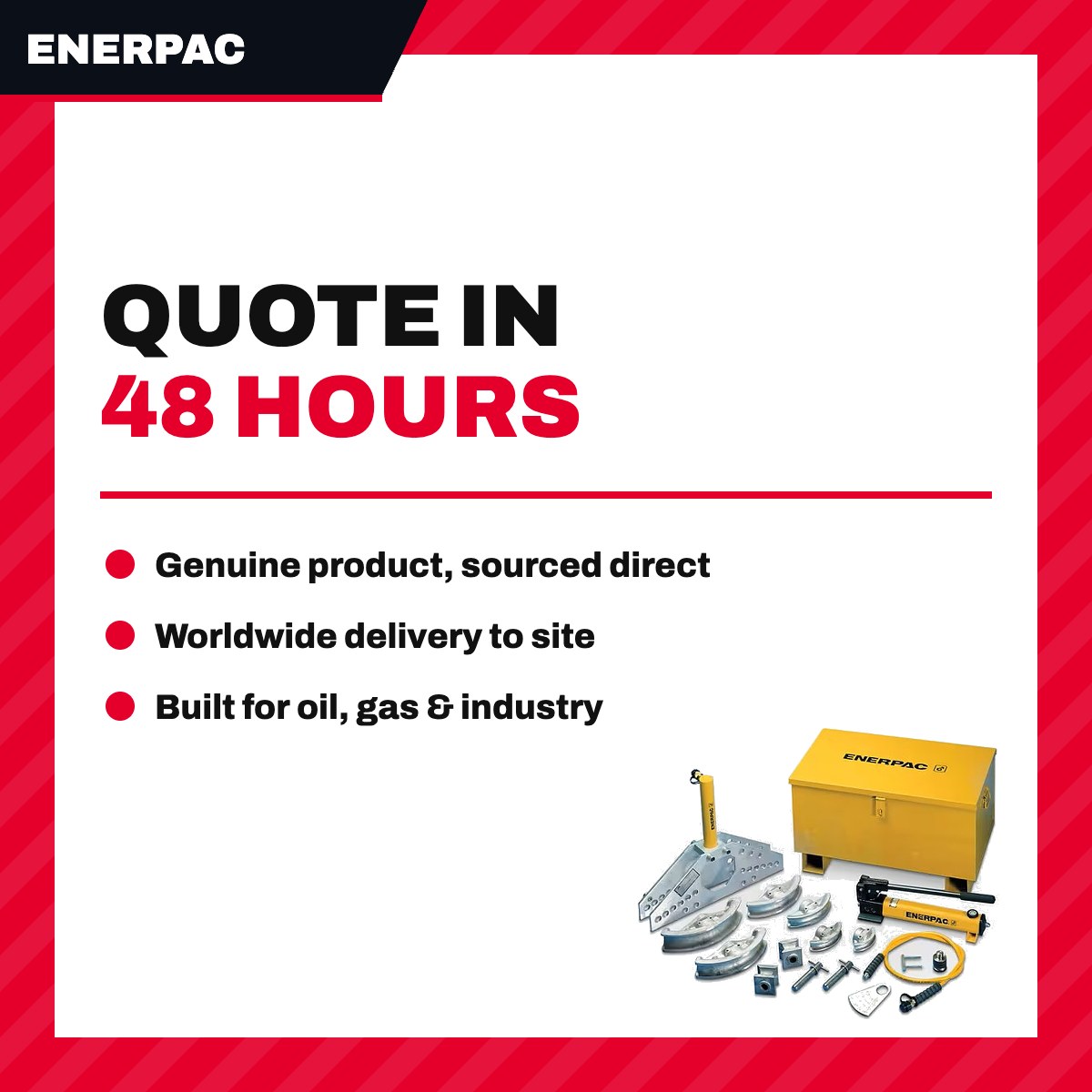 Enerpac STB101H – Pipe Bender Set with Cylinder & Hand Pump, up to 2"