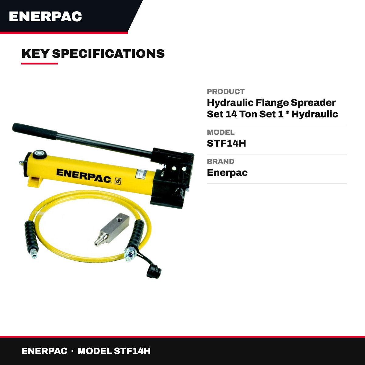Enerpac STF14H – Hydraulic Flange Spreader Set 14 Ton Set 1 * Hydraulic Stepped Flange With Lightweight Hand Pump – Aluminum Ho