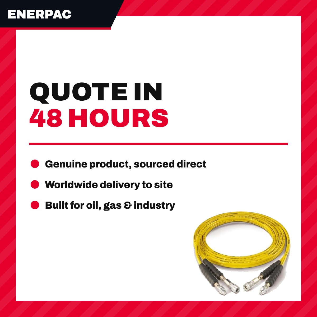 Enerpac THQ706T – Thq706T – 19.5 Ft., Twin Torque Wrench Hose